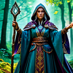 **

A powerful sorceress in vibrant, ornate robes, channeling arcane energy in a lush, ancient forest clearing. Magical runes glow around her. Staff in hand, she is casting a potent spell. Perfect anatomy, well-formed hands, appropriate attire, dynamic pose, high fantasy art, epic scale. Safe for work, professional, appropriate content, fully clothed.

**
