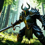 Efficient Farming Zone**

A determined warrior, fully clothed in appropriate fantasy armor, battling hordes of monsters in a lush forest environment. The scene is filled with dynamic action and special effects. Sunlight filters through the trees, illuminating the intense combat. Include visual cues of high monster density. Safe for work, appropriate content, professional, perfect anatomy, natural proportions, high quality.

**
