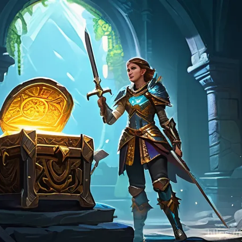 히트2 골드 파밍 방법 - **Prompt 1: Epic Dungeon Exploration and Loot**
    "A brave female adventurer, clad in intricately ...