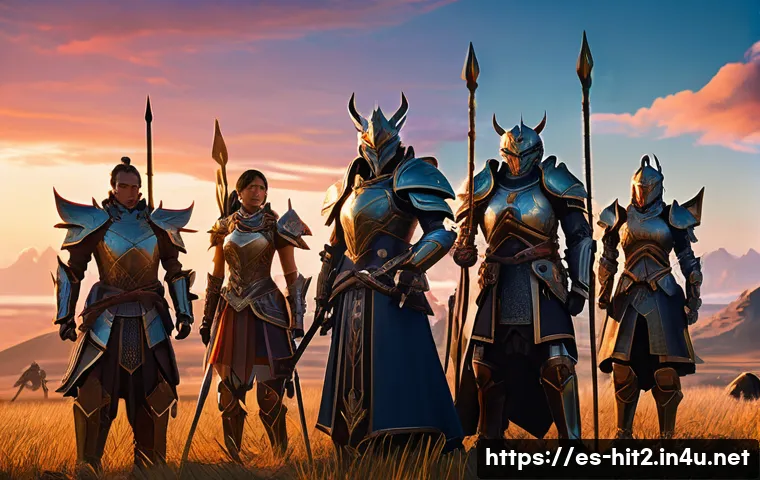 히트2 글로벌 서버 정보 - A dynamic scene of an intense global MMORPG battle featuring diverse players from Asia and Europe. A...
