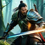 히트2 클래식 서버와 차이점 - A dynamic fantasy battle scene showcasing a skilled warrior engaged in combat with mythical creature...